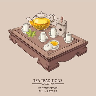 茶具茶杯茶壶茶文化卡通茶座设计素材